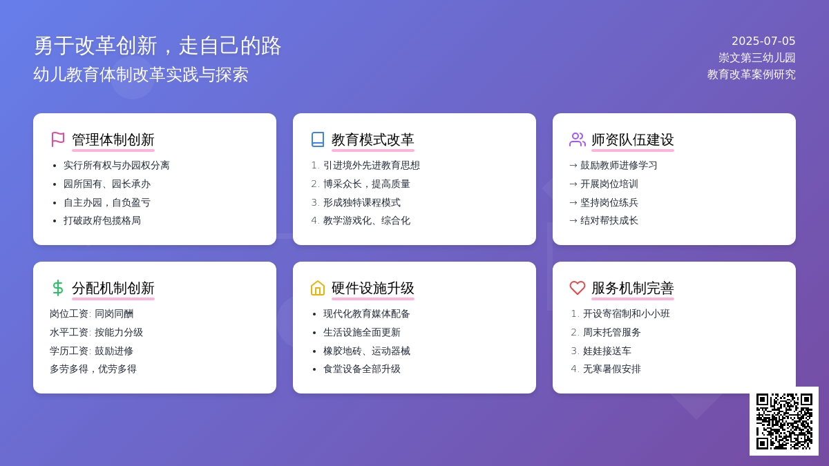 勇于改革创新，走自己的路