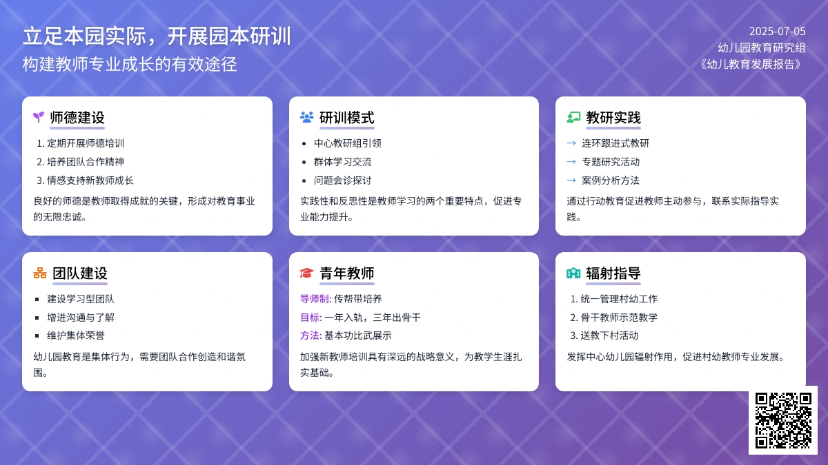 立足本园实际，开展园本研训