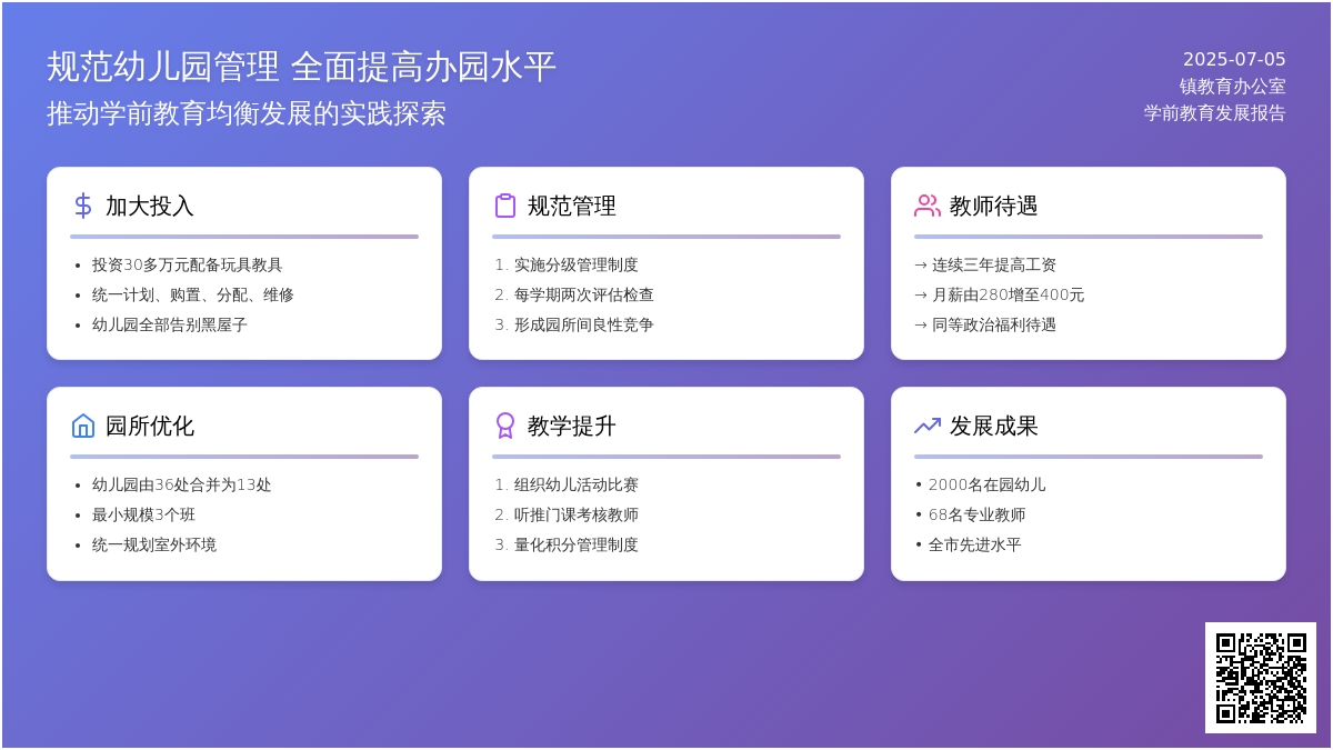 规范幼儿园管理　全面提高办园水平
