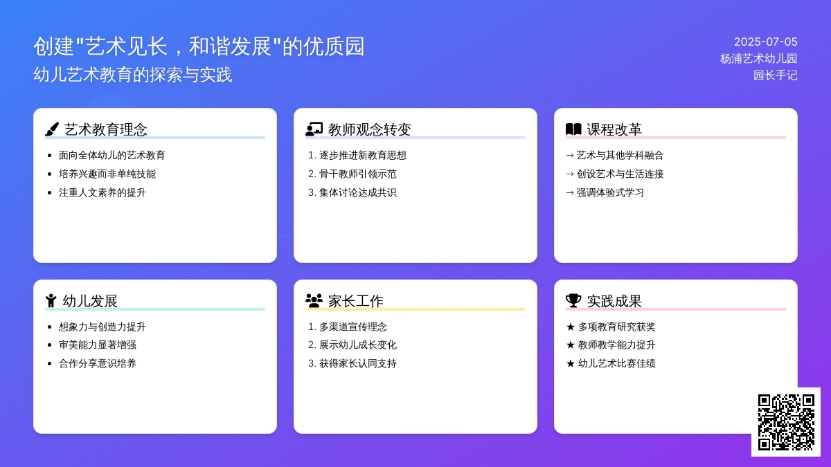 创建“艺术见长，和谐发展”的优质园
