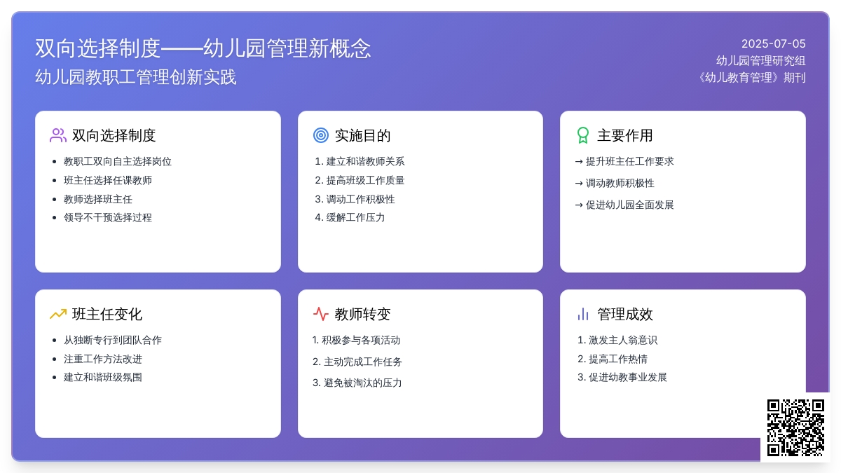 双向选择制度――幼儿园管理新概念