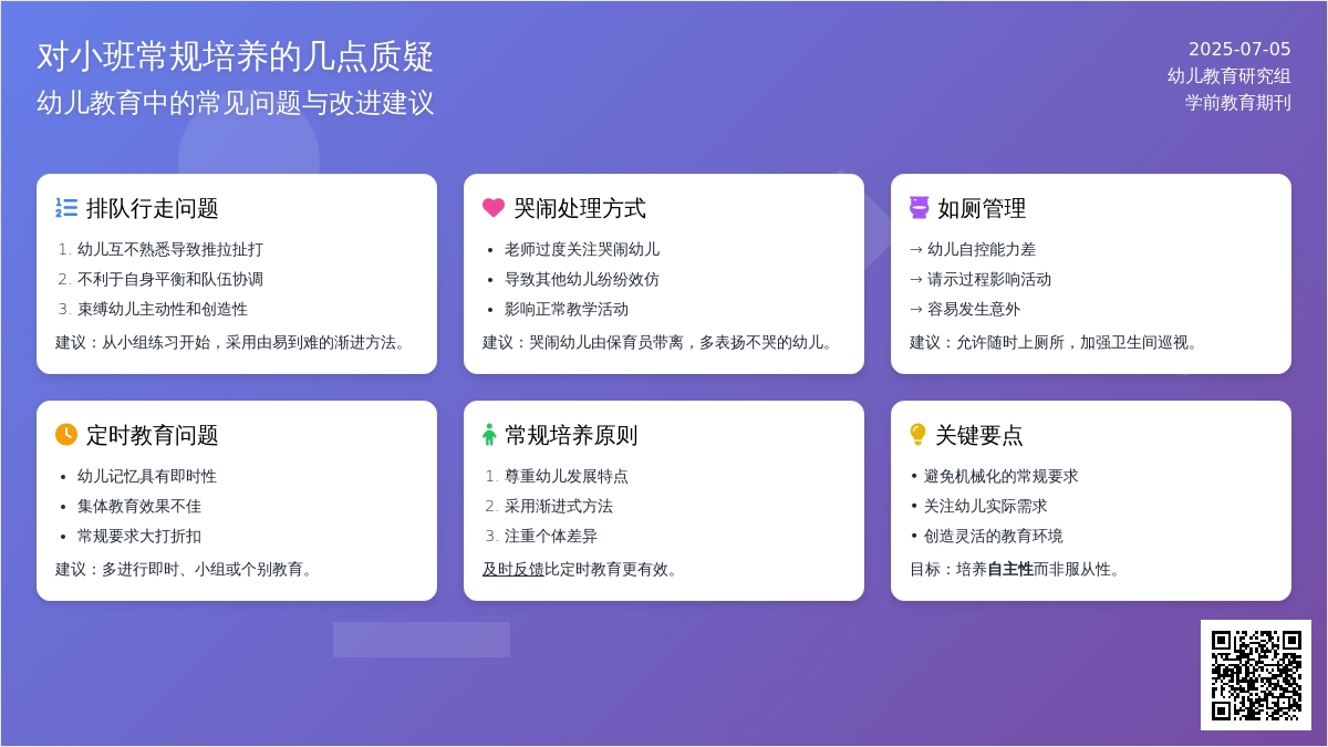 对小班常规培养的几点质疑