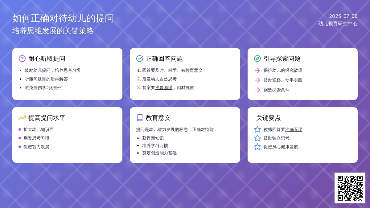 如何正确对待幼儿的提问