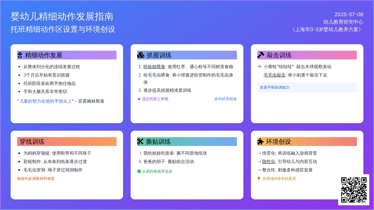 托小班“精细动作区”的设置