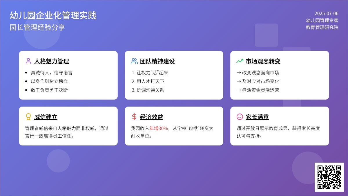 幼儿园实行企业化管理之后