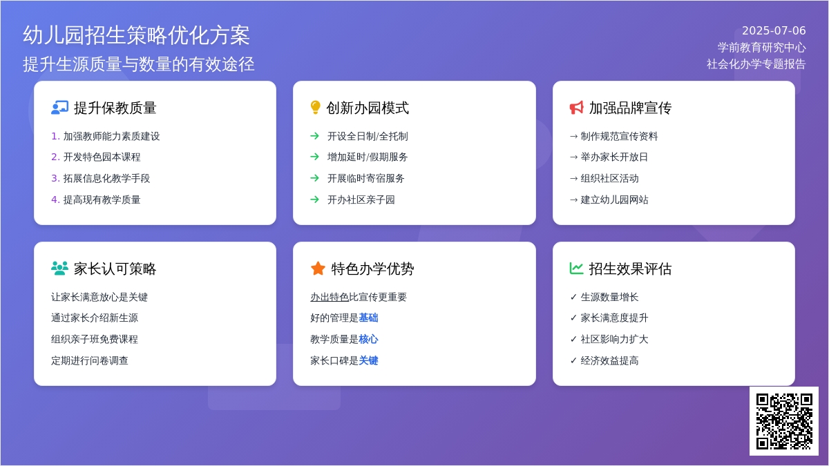 网友支招：扩大幼儿园生源