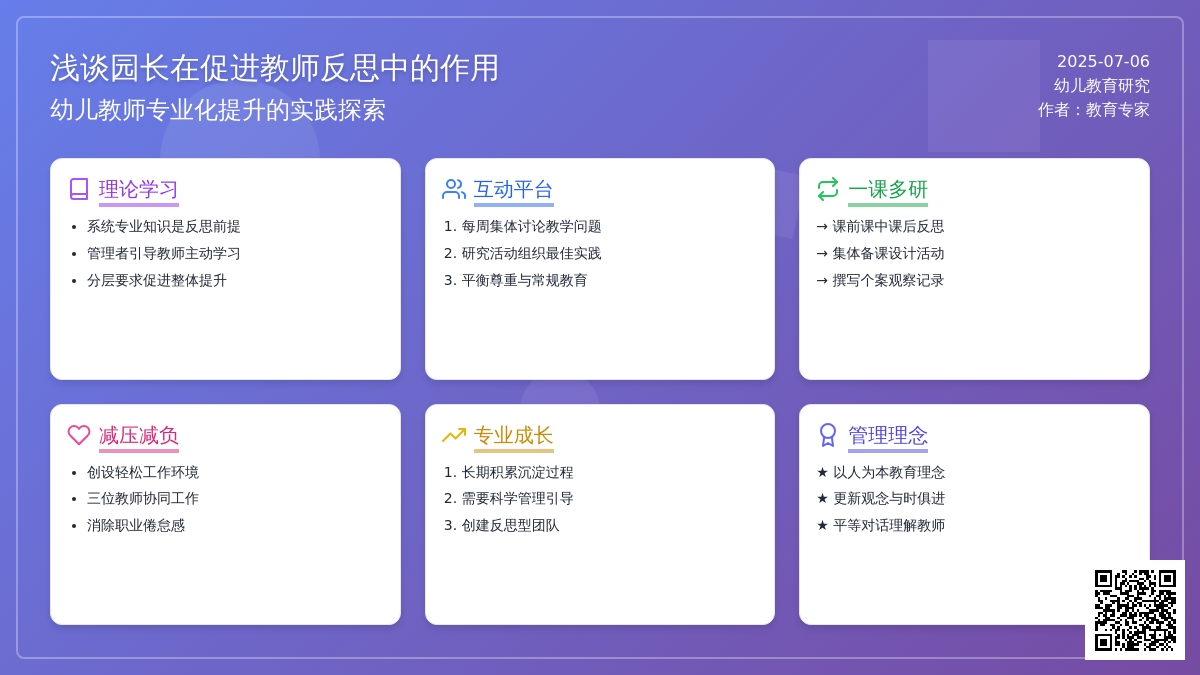 浅谈园长在促进教师反思中的作用