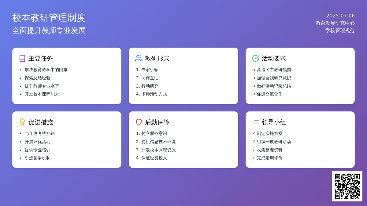 校本教研管理制度