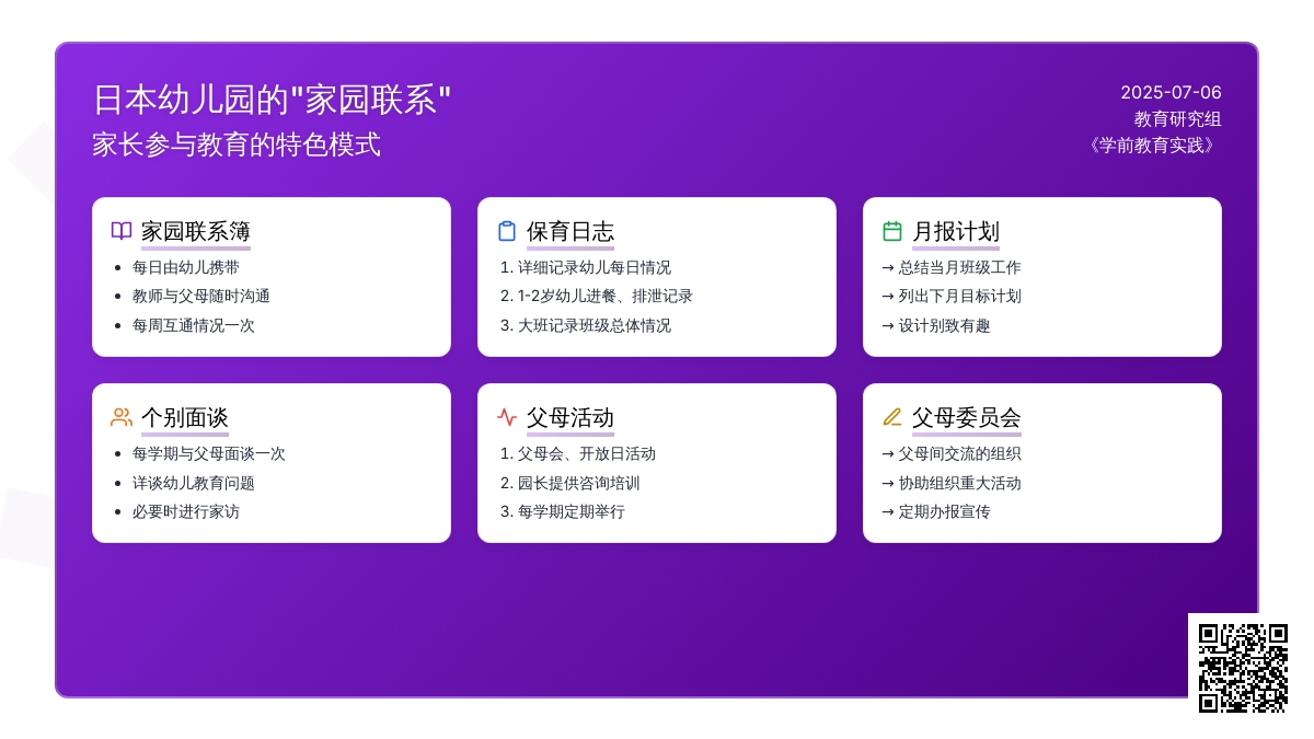 日本幼儿园的“家园联系”