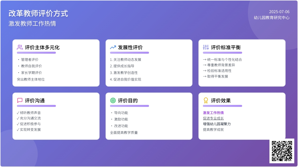 改革教师评价方式，激发教师工作热情