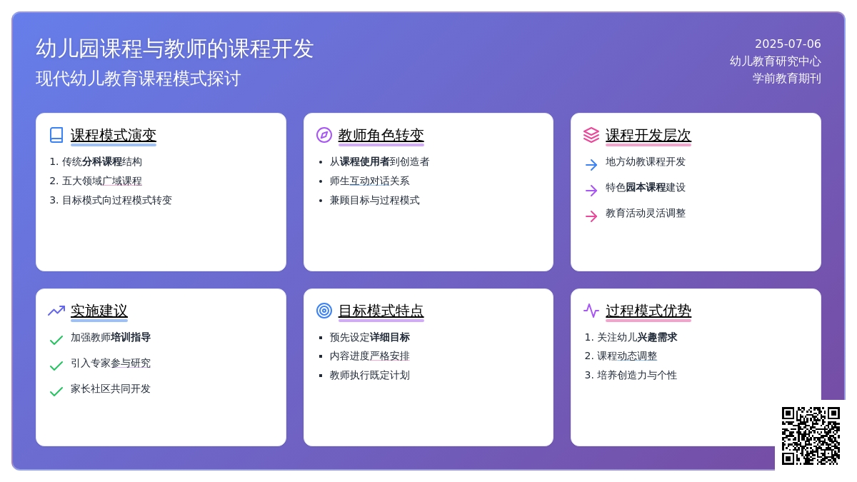 幼儿园课程与教师的课程开发