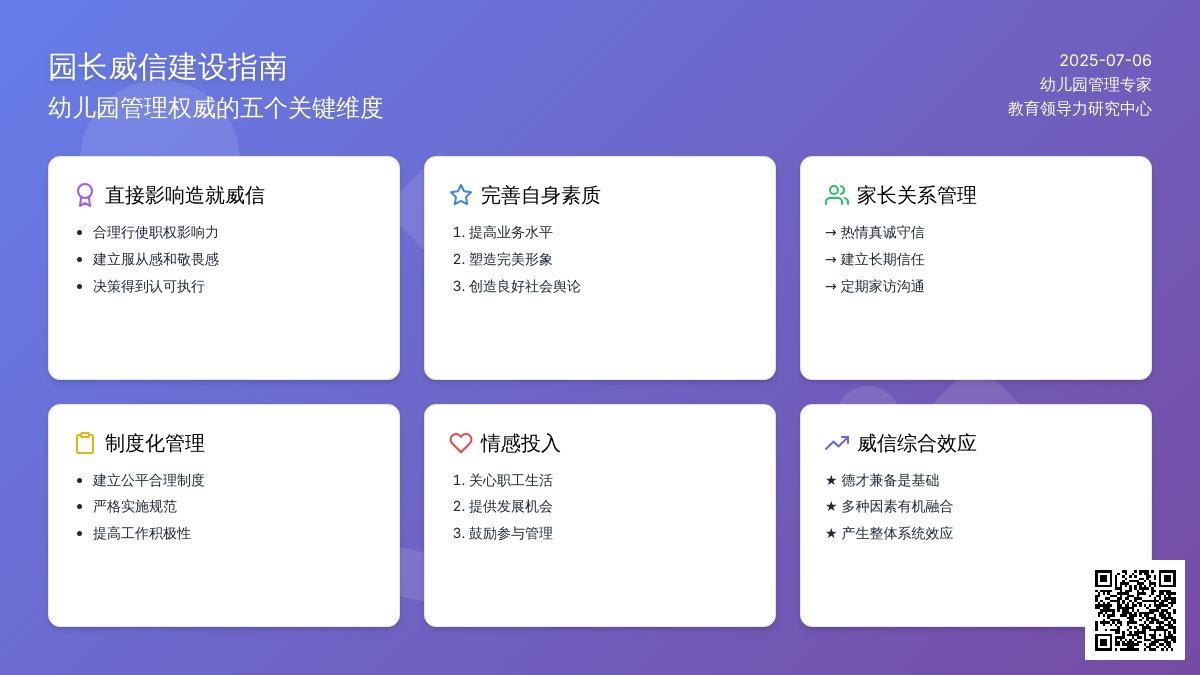 园长如何树立威信？