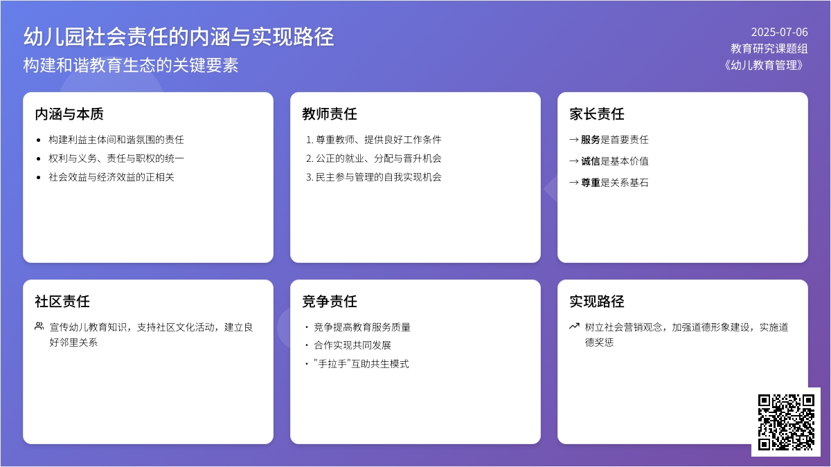 社会责任：幼儿园经营与管理必须担当之重