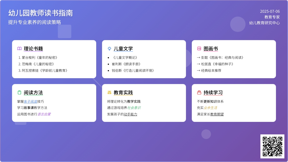 幼儿园教师读什么书