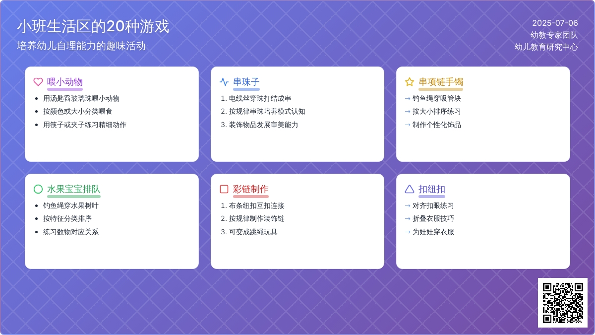 小班生活区的20种游戏