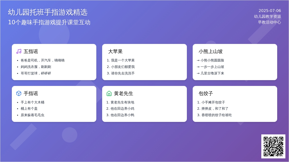 幼儿园托班手指游戏精选2