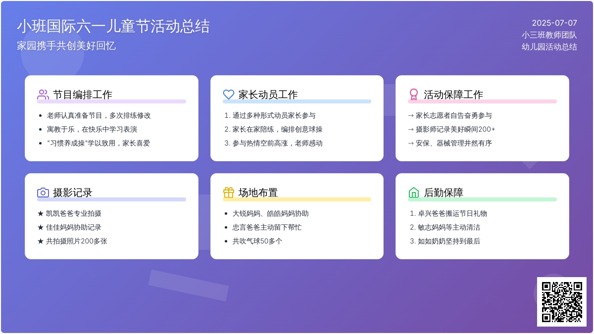 幼儿园小班国际六一儿童节活动总结反思