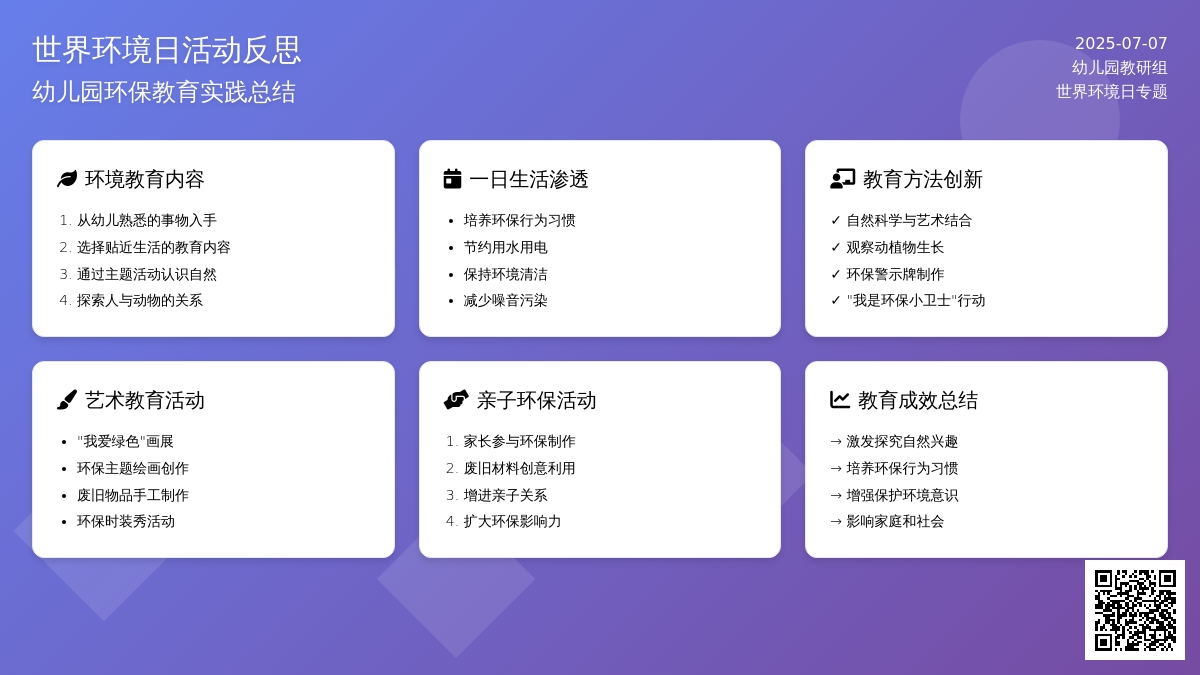 幼儿园世界环境日活动反思
