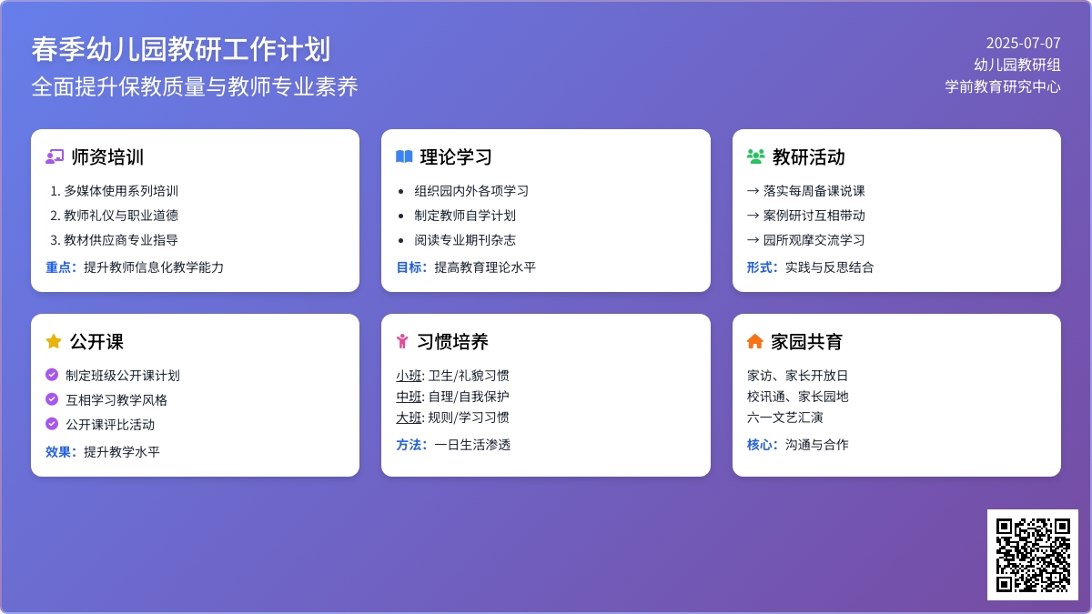 有关春季幼儿园教研工作计划范文（精选10篇）