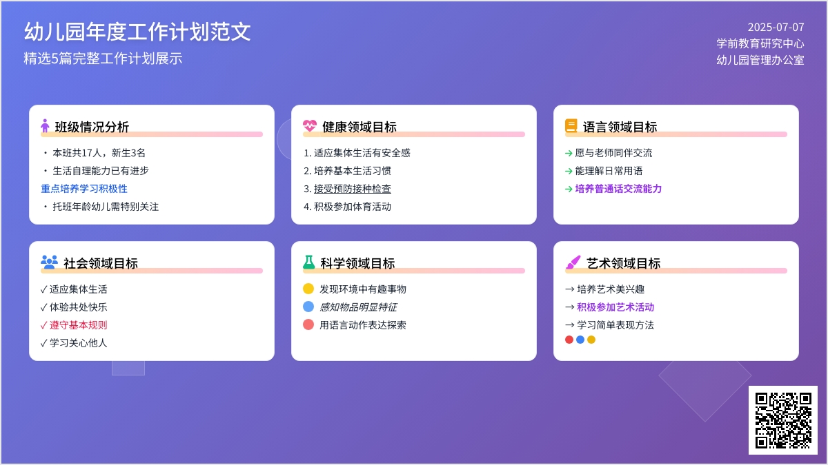 幼儿园年度的工作计划范文（精选5篇）