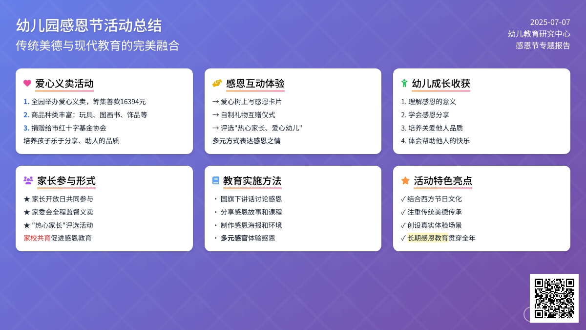 幼儿园感恩节活动总结最新精选五篇范文