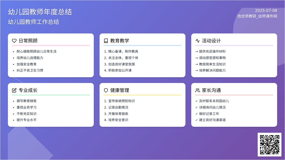 幼儿园教师学年度总结