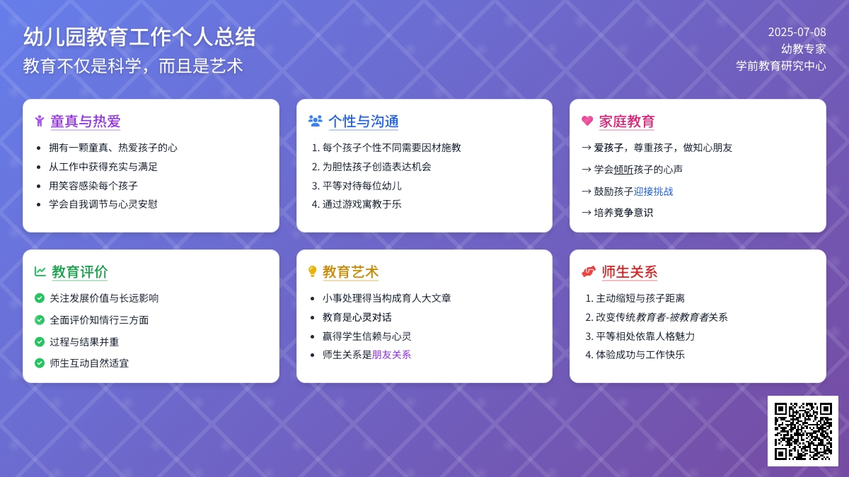 2021幼儿园教育工作个人总结怎么写