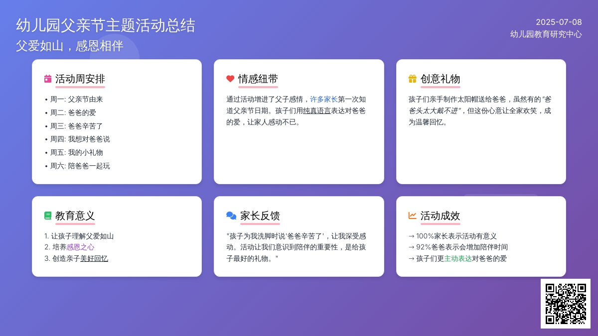 幼儿园父亲节主题活动总结最新5篇大全