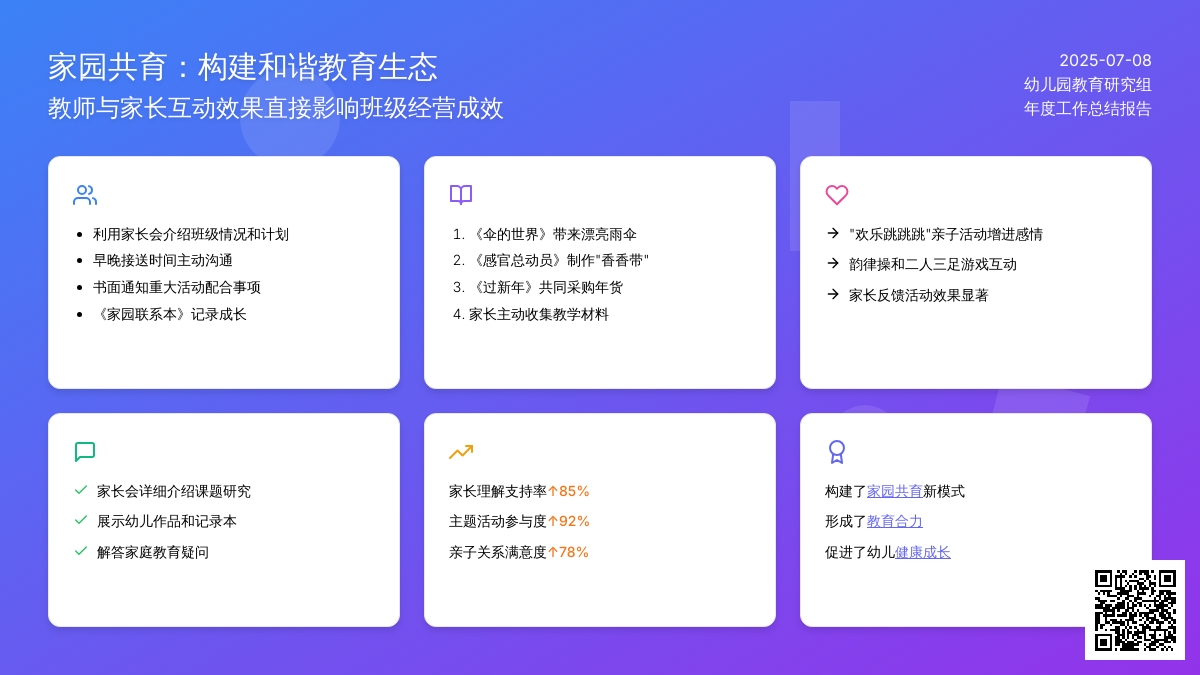 幼儿园家长年终工作总结