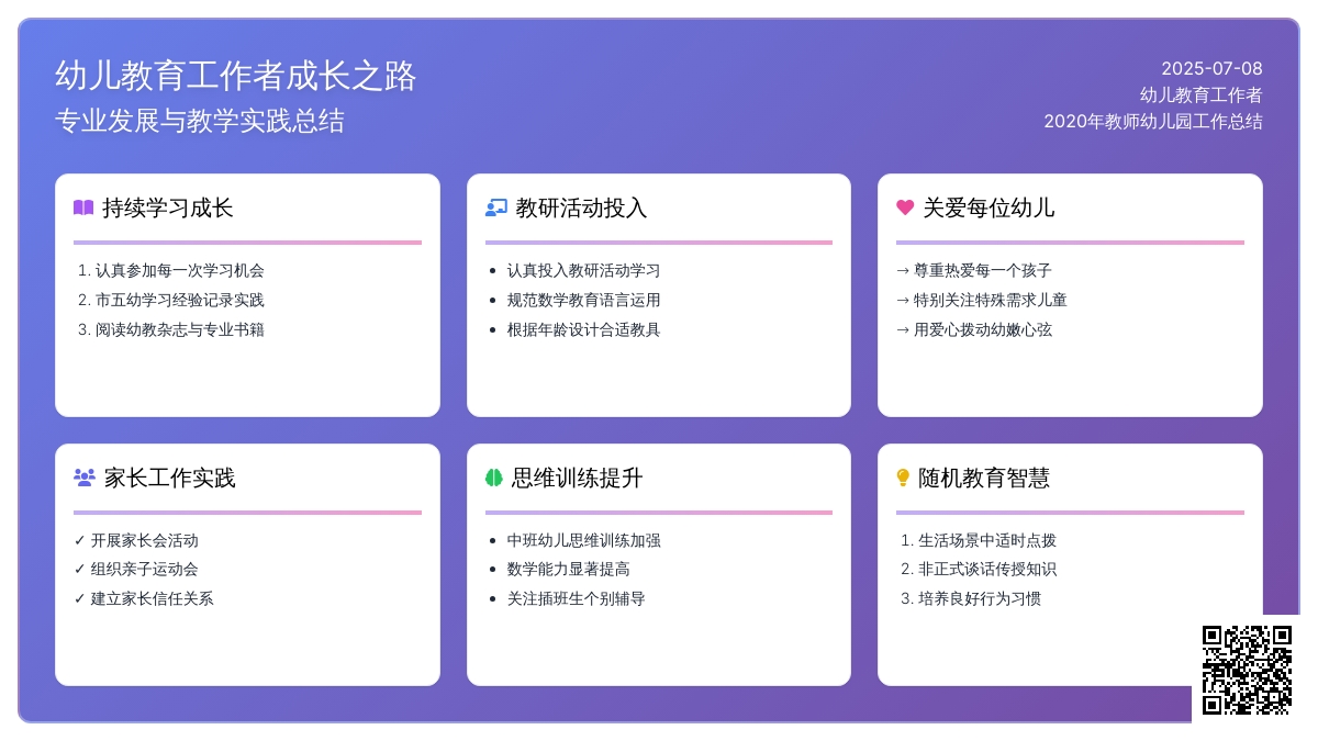 2020年教师幼儿园工作总结