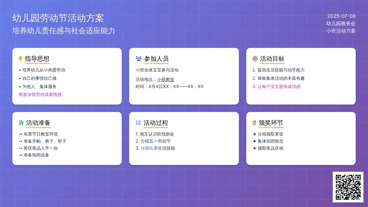 幼儿园小班“劳动节”活动方案