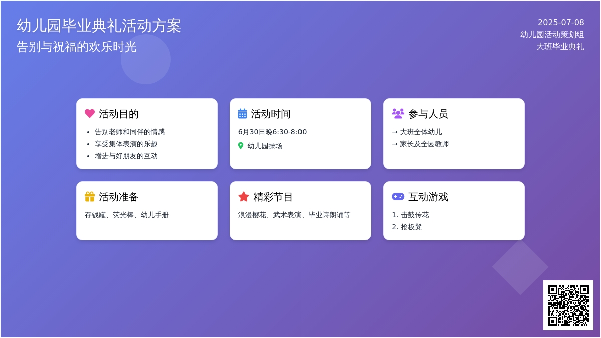 2020幼儿园毕业典礼活动方案