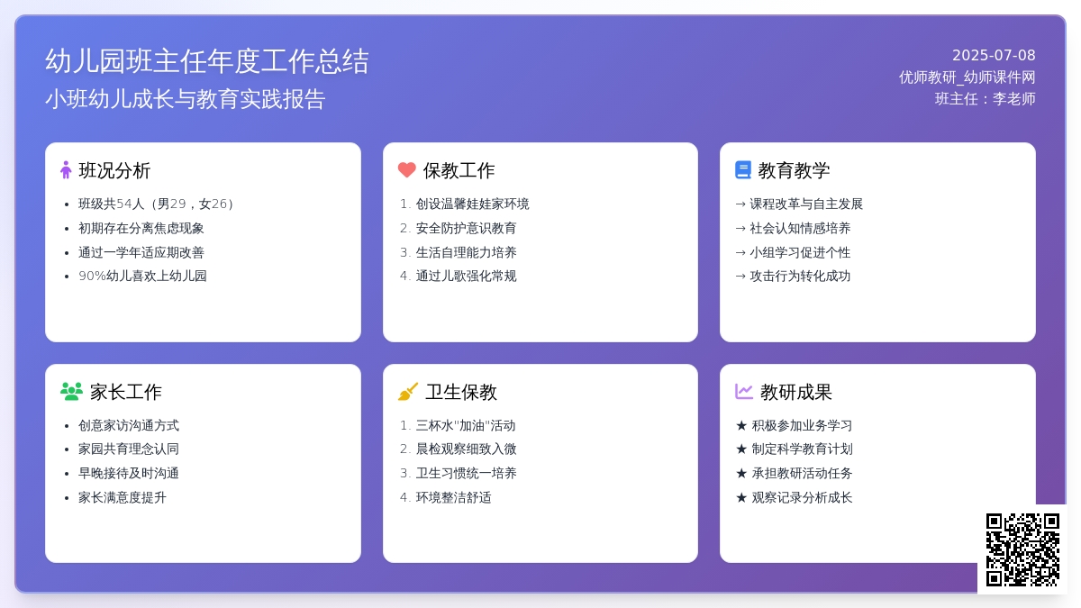 幼儿园班主任年度个人工作总结