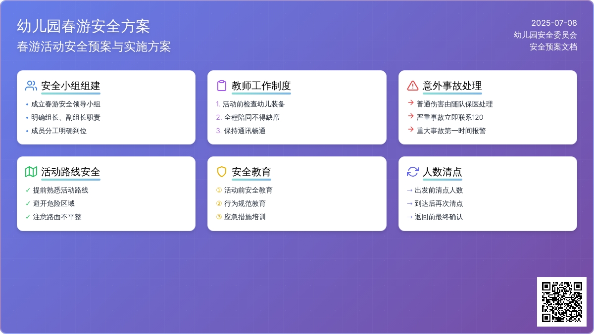 幼儿园春游安全方案