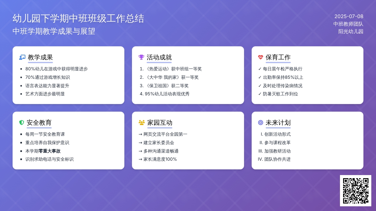 幼儿园下学期中班班级工作总结