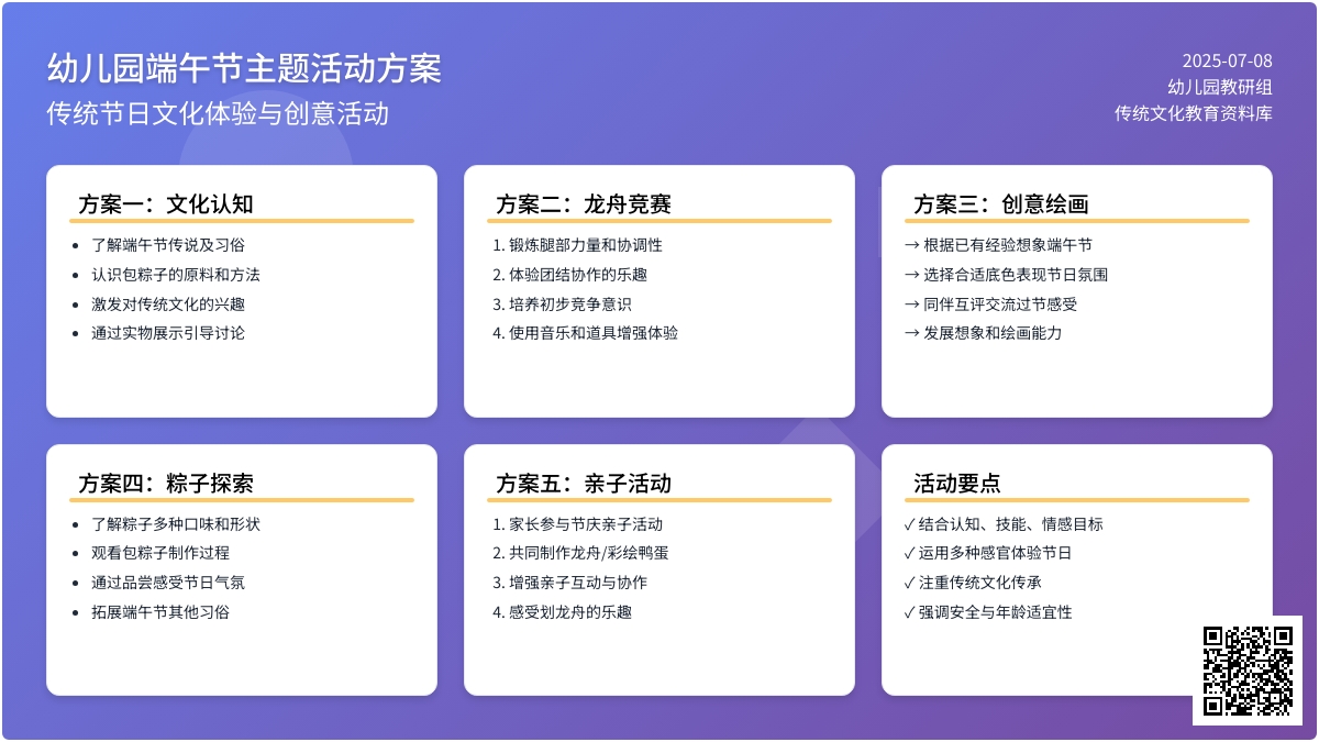 2021幼儿园端午节主题活动方案5篇