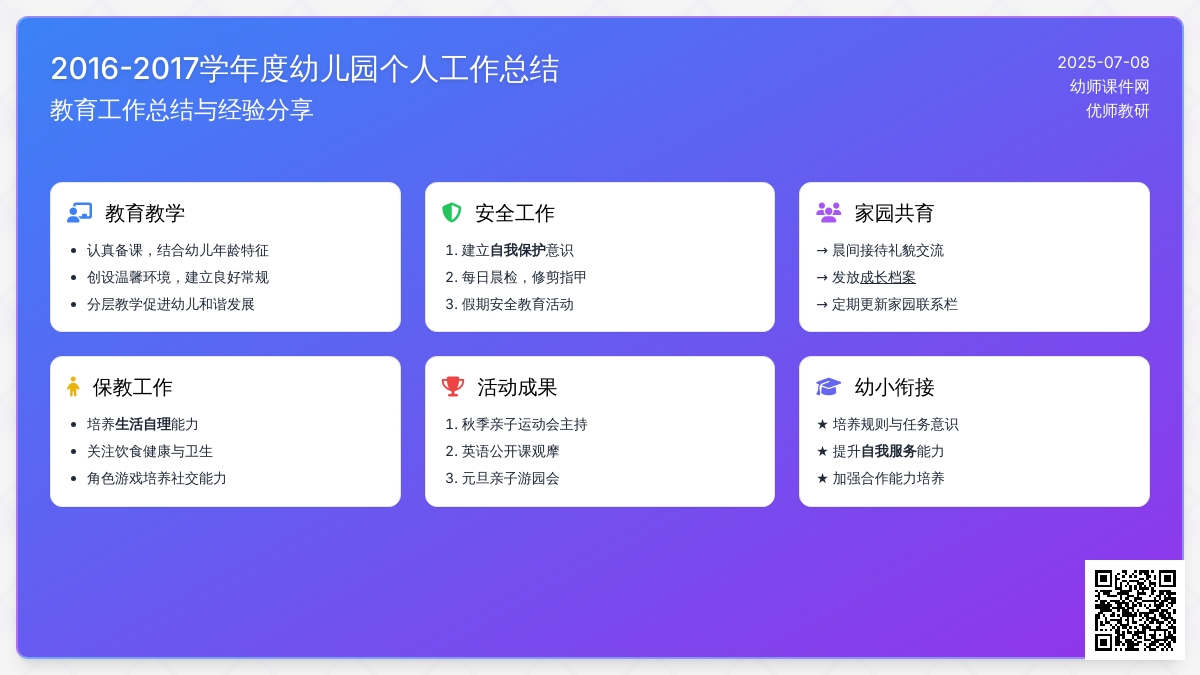 -学年度幼儿园个人工作总结