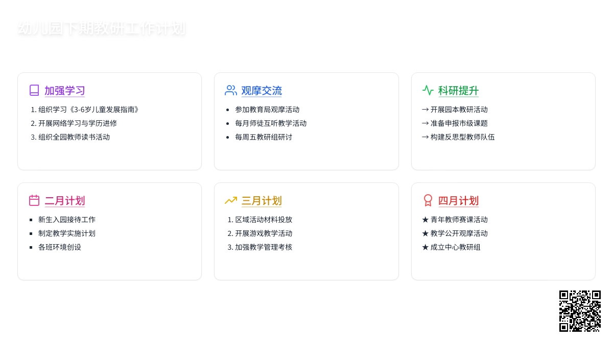 幼儿园下期教研工作计划