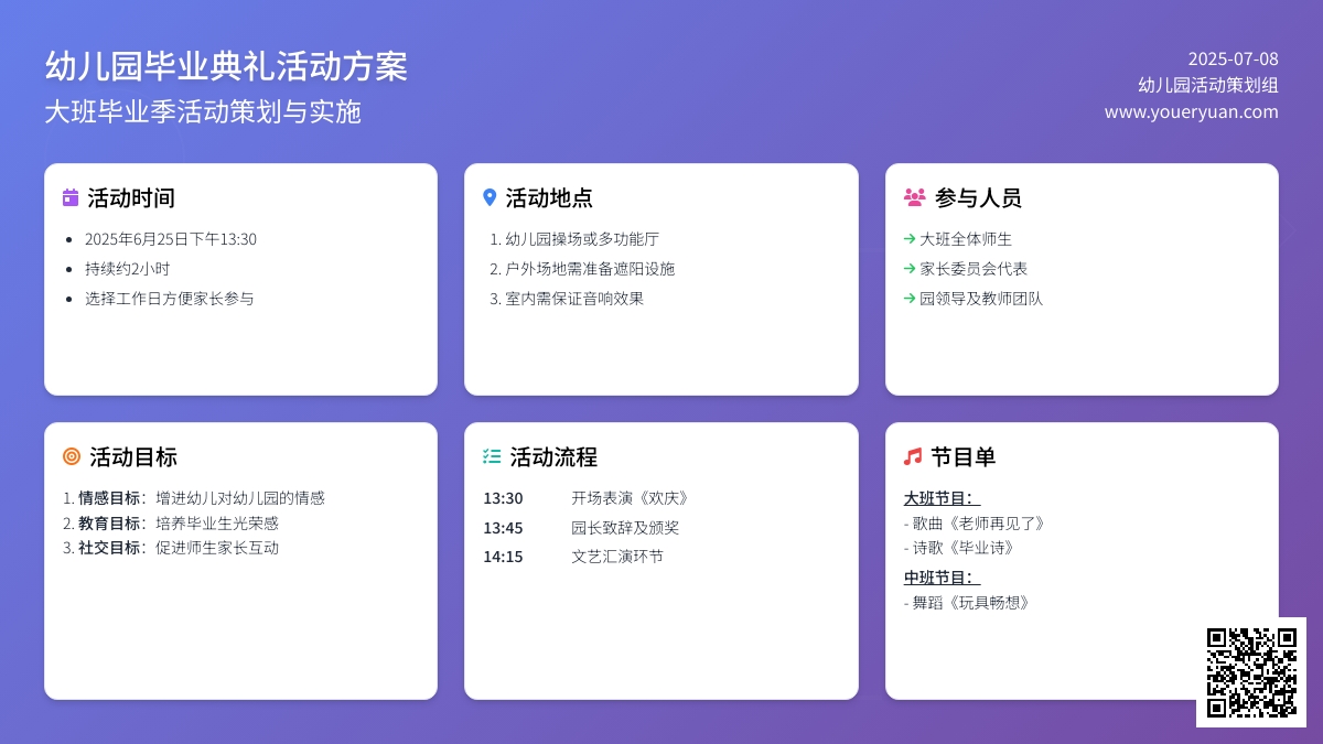 幼儿园的大班毕业典礼活动方案
