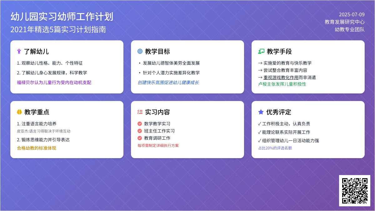 2021年幼儿园实习幼师的个人工作计划（精选5篇）