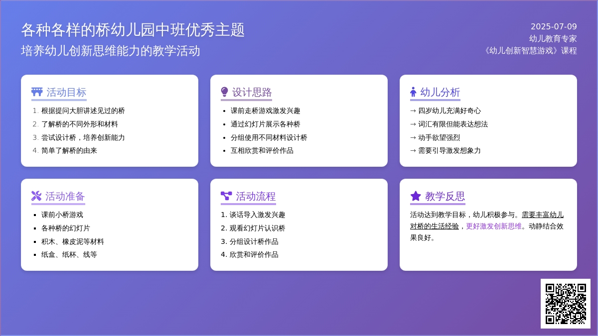 各种各样的桥幼儿园中班优秀主题教案
