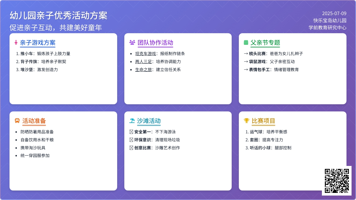 幼儿园亲子优秀活动方案