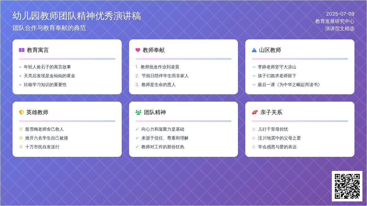 幼儿园教师团队精神优秀演讲稿范文4篇