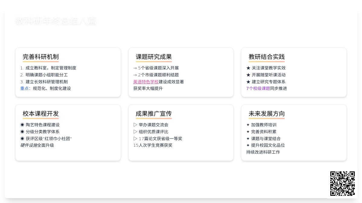 教科研年终总结八篇