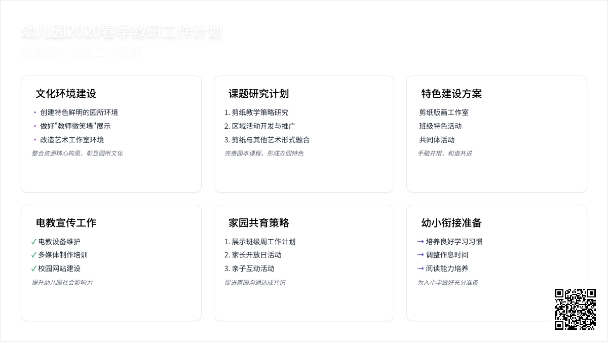 幼儿园2020春季教研工作计划（精选5篇）