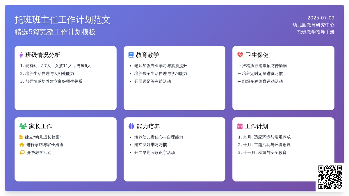 托班班主任工作计划范文（精选5篇）