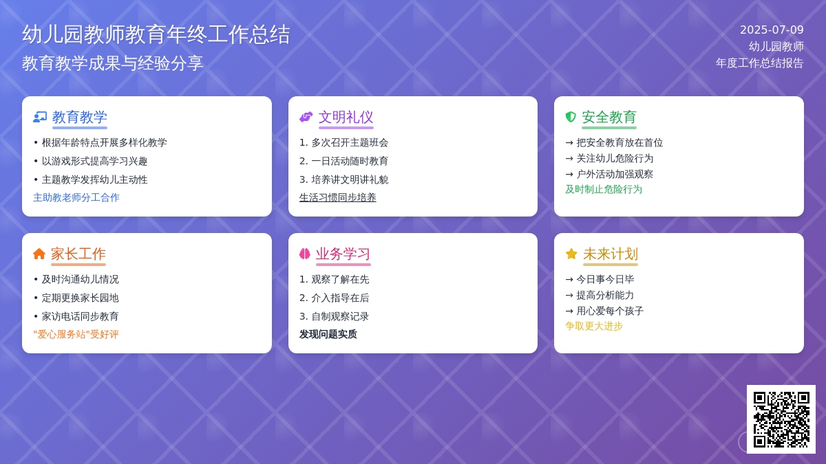 幼儿园教师教育年终工作总结