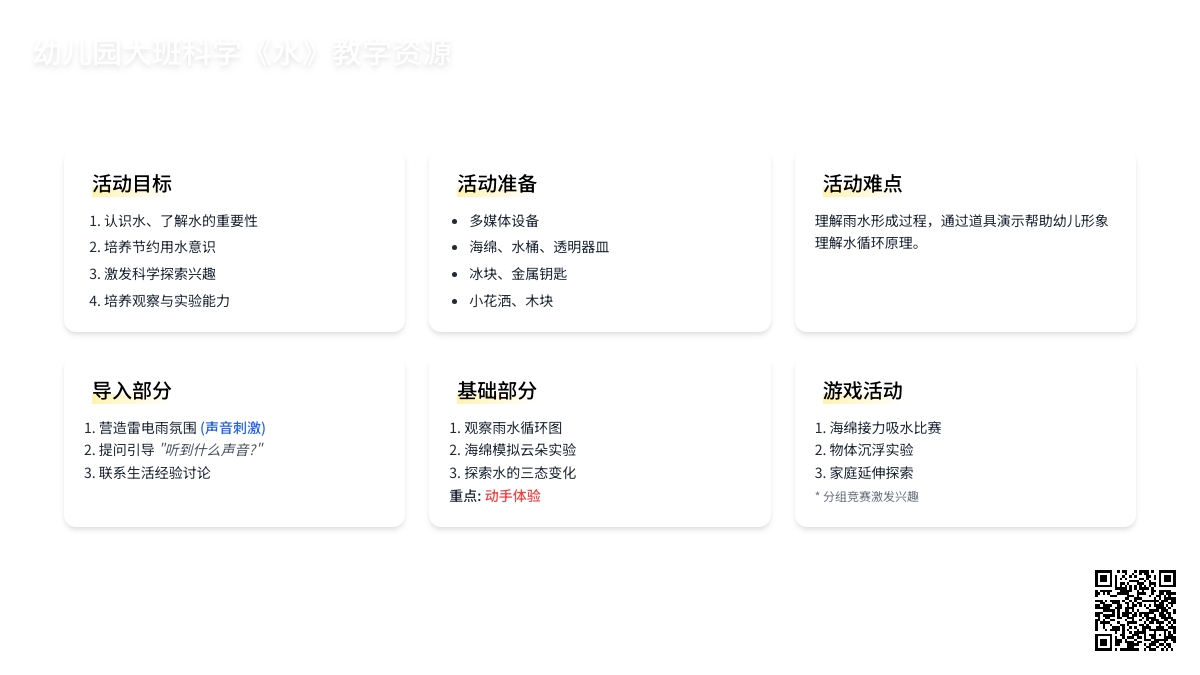 幼儿园大班科学教案《水》