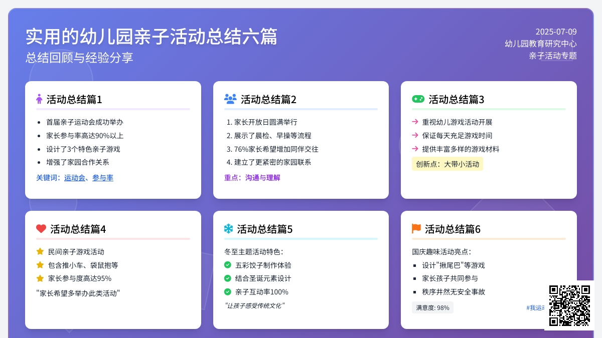 实用的幼儿园亲子活动总结六篇