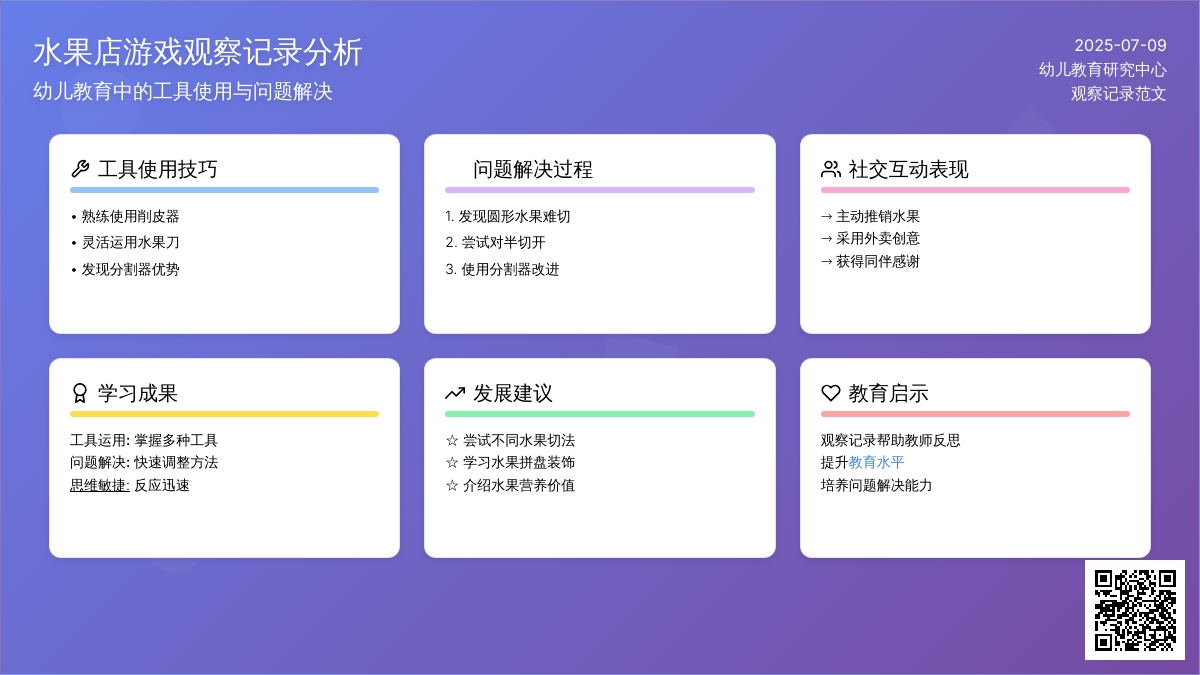 水果店游戏观察记录范文
